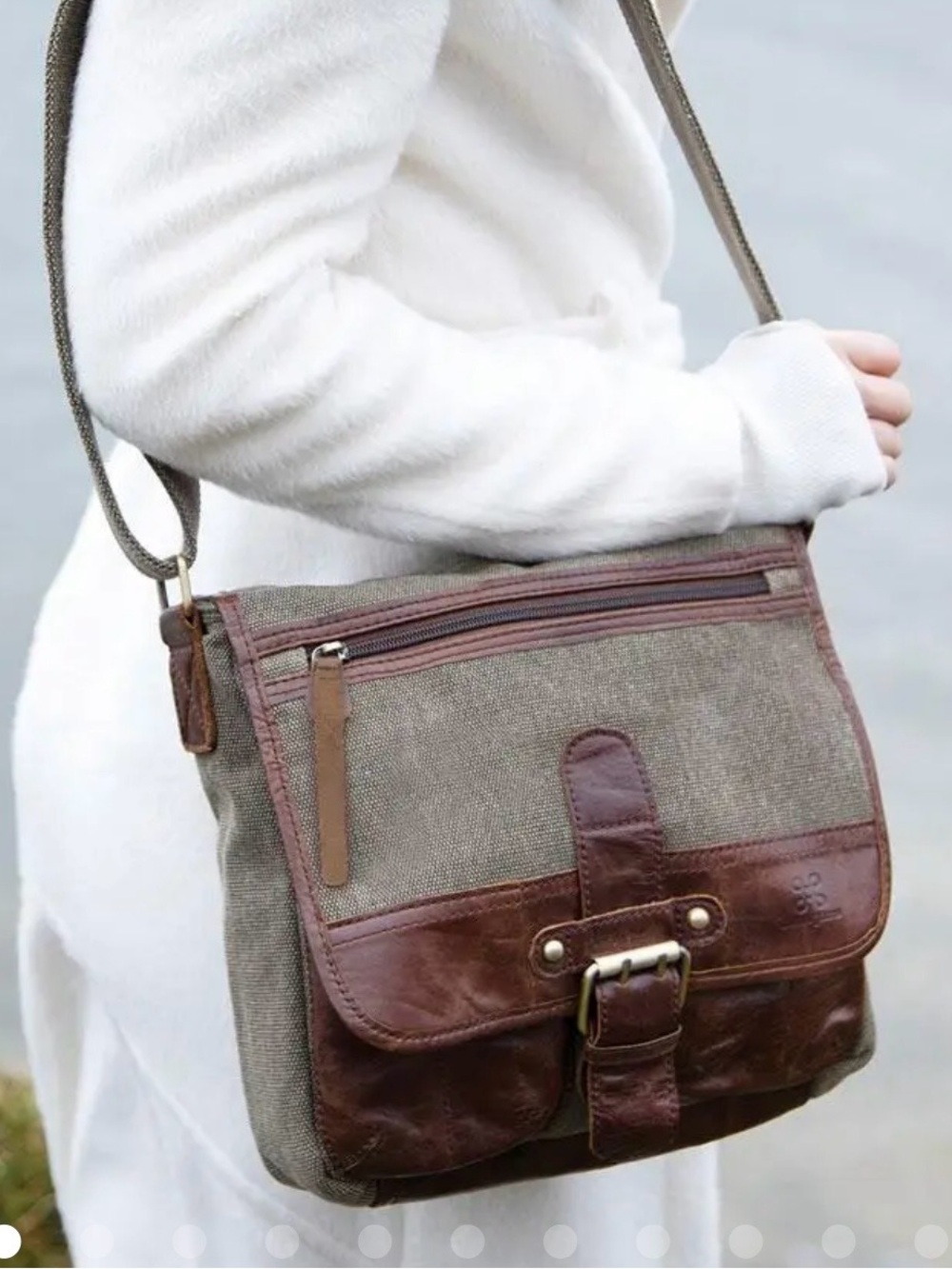 NWOT Blarney UniSex Canvas Leather Satchel Crossbody Messenger Bag
